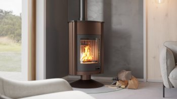 HS FLAMINGO krbová kamna MASTERFLAMME Grande II - hnědá - sametová