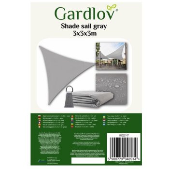 GARDLOV 23147 Stínová plachta 3x3x3 m šedá