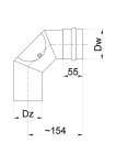 Koleno s revizním otvorem pro peletová kamna PRODMAX 80 mm, 90°, 1,2 mm