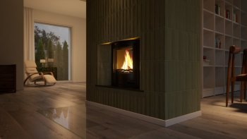 HS FLAMINGO krbová vložka AQUAFLAM 17 PANORAMA s výměníkem a základní regulací