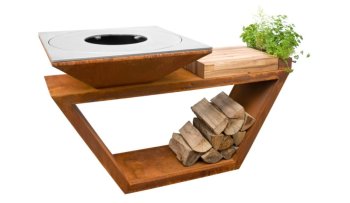 ARTISS Zahradní gril G4 Corten s deskou z uhlíkové oceli