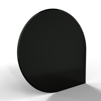 Sklo pod kamna - FLAMINGO Kapka 1100x1100 mm, černé, fazeta / 6 mm