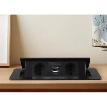 IZOXIS 21446 Dvojitá zásuvka ukrytá v desce stolu s USB