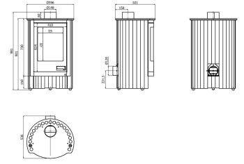 HS FLAMINGO krbová kamna MASTERFLAMME Piccolo I - hnědá - sametová