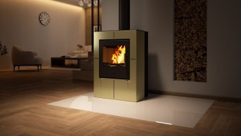 HS FLAMINGO krbová kamna EVENES - olivová