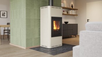 HS FLAMINGO krbová kamna AQUAFLAM 12 s výměníkem základní regulace krémová