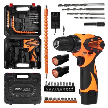 Kraft&Dele KD3085 AKU vrtačka - šroubovák 12 V v kufru s příslušenstvím