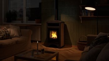 HS FLAMINGO krbová kamna AQUAFLAM VARIO BARMA 11/5 kW - Bělený Dub - elektronická regulace