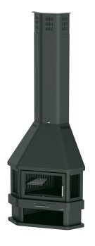 Krbová kamna BRONPI LORCA-R rohová, 14 kW, černá