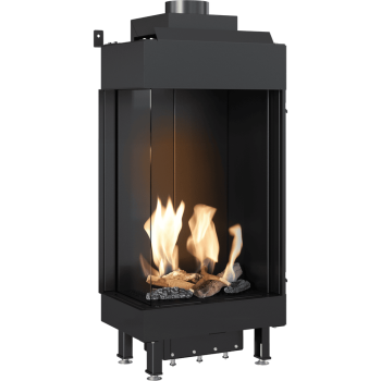 KRATKI Krbová plynová kamna LEO 45/68/G31/37MBAR na propan, levé prosklení