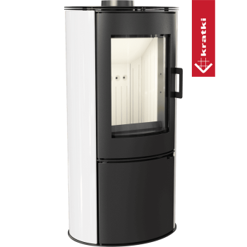 KRATKI krbová kamna KOZA AB s ocelovou horní deskou - červená kachle