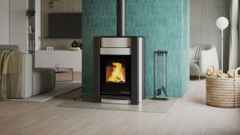 HS FLAMINGO krbová kamna AQUAFLAM VARIO KALMAR 11 kW - krémová (bez výměníku)