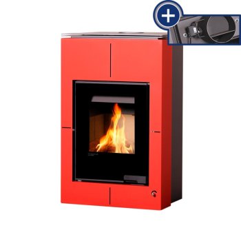 HS FLAMINGO krbová kamna AQUAFLAM VARIO SAPORO 11/7 kW - červená - elektronická regulace