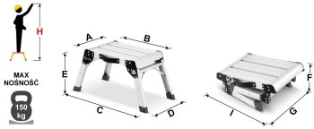 Higher ML-207 Hliníkové skládací schůdky do domácnosti