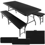 Skládací zahradní set Gardlov 17966, stůl 180 cm + 2 lavice, černý