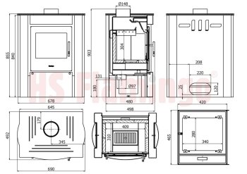 HS FLAMINGO krbová kamna AMOS - červená