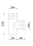 T-kus pro peletová kamna PRODMAX 80 mm, 90°, 1,2 mm