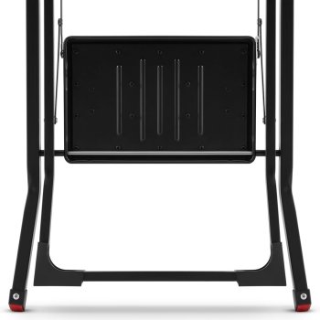 HIGHER Ocelové skládací schůdky – 3 stupně, černá barva