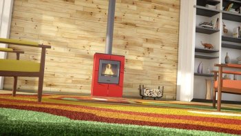 HS FLAMINGO krbová kamna EVENES - červená