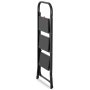 HIGHER Ocelové skládací schůdky – 3 stupně, černá barva