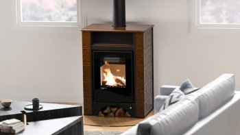 Kachlová kamna AQUAFLAM VARIO PERU 11/5kW, kachle hnědá