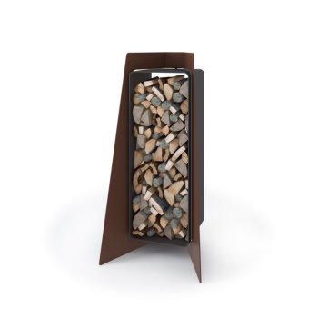 Stojan na dřevo FLAMINGO DELUXE 3 - hnědá sametová