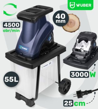 WUBER W09210 Elektrický drtič větví 3 kW