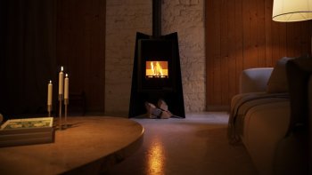 HS FLAMINGO krbová kamna DELUXE ISLAND - černá