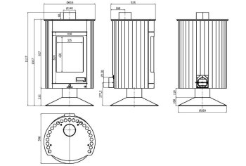 HS FLAMINGO krbová kamna MASTERFLAMME Medie II - hnědá - sametová