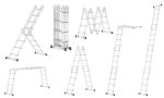 Multifunkční kloubový žebřík HIGHER ML-104, 4x4, pracovní výška 560 cm
