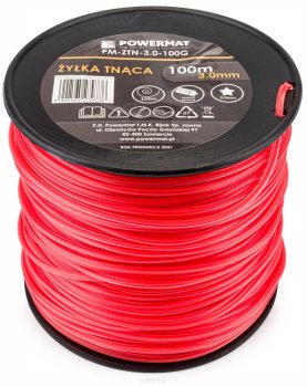 POWERMAT Žací struna do křovinořezu 3mm 100m 5-hranná PM-ZTN-3.0-100G