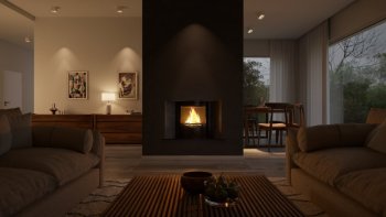 HS FLAMINGO krbová vložka AQUAFLAM 17 PANORAMA s výměníkem a základní regulací