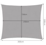 Stínová plachta GARDLOV 23162, 3x2 m, šedá