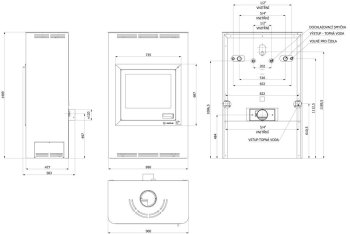 HS FLAMINGO krbová kamna AQUAFLAM 25 s výměníkem manuální regulace černá