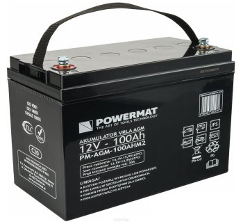 POWERMAT Olověná baterie 12V 100Ah PM-AGM-100AHM2