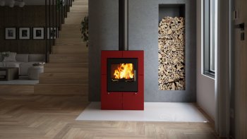 HS FLAMINGO krbová kamna EVENES - červená