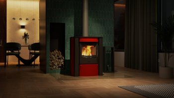 HS FLAMINGO krbová kamna AMOS - červená