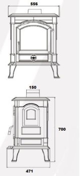 NORDFLAM krbová kamna AKRON - patina