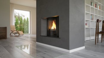 HS FLAMINGO krbová vložka AQUAFLAM 17 PANORAMA s výměníkem a základní regulací