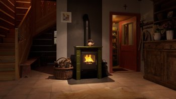 HS FLAMINGO kachlová kamna BALI - zelená