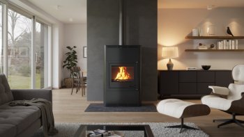 HS FLAMINGO krbová kamna AQUAFLAM 25 s výměníkem manuální regulace černá