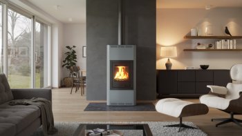 HS FLAMINGO krbová kamna AQUAFLAM 7 s výměníkem základní regulace šedá