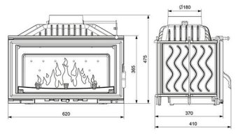 KAWMET krbová vložka W16 ECO - 9,4 kW