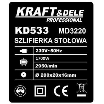 Kraft&Dele KD533 dvoukotoučová stolní bruska 1700W
