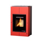 HS FLAMINGO krbová kamna AQUAFLAM VARIO SAPORO 11 kW - červená (bez výměníku)