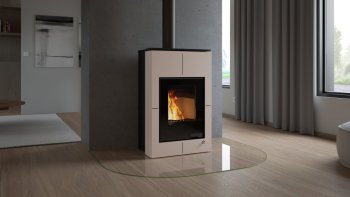 HS FLAMINGO krbová kamna AQUAFLAM VARIO SAPORO 11/7 kW - krémová - elektronická regulace