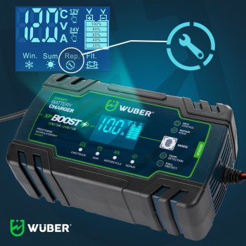 WUBER Mikroprocesorová nabíječka baterií 12-24V W14240