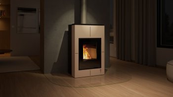 HS FLAMINGO krbová kamna AQUAFLAM VARIO SAPORO 11/7 kW - krémová - elektronická regulace