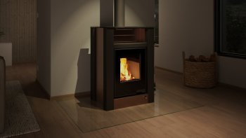 HS FLAMINGO krbová kamna AQUAFLAM VARIO LEND 11/7 kW - hnědá - elektronická regulace