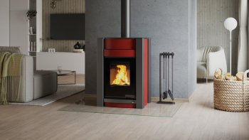 HS FLAMINGO krbová kamna AQUAFLAM VARIO KALMAR 11/7 kW - červená